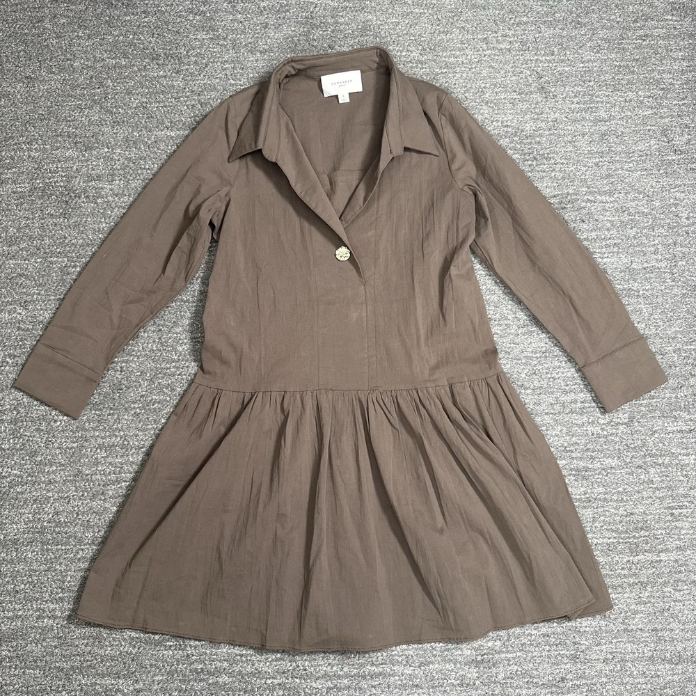 Tuckernuck Pomander Place Dress Small Cocoa Brown Cleia Dropped Waist Schoolgirl